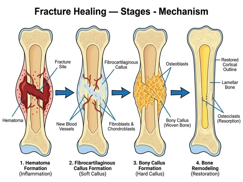 Fracture Healing — Stages diagram