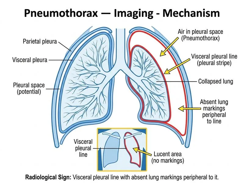 Pneumothorax — Imaging diagram