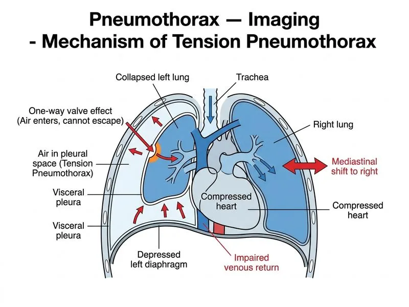 Pneumothorax — Imaging diagram