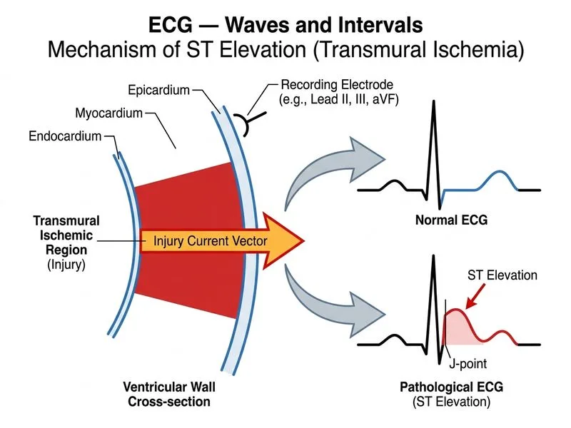 ECG — Waves and Intervals diagram