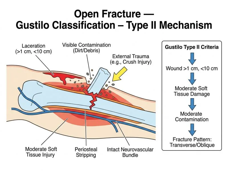 Open Fracture — Gustilo Classification diagram
