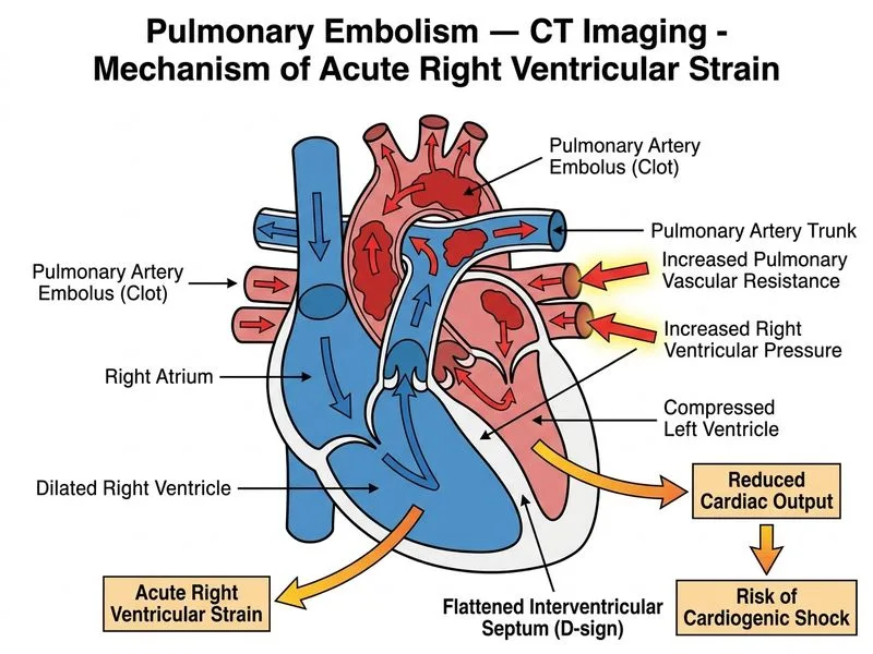 Pulmonary Embolism — CT Imaging diagram