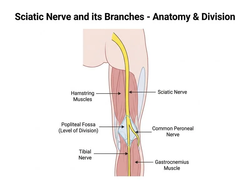 Sciatic Nerve and its Branches diagram