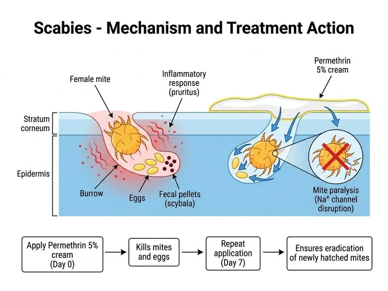 Scabies diagram
