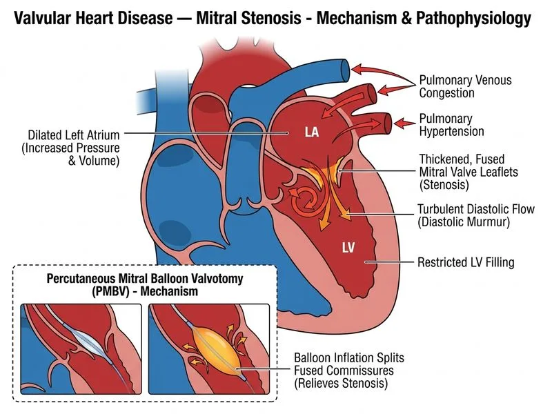 Valvular Heart Disease — Mitral Stenosis diagram