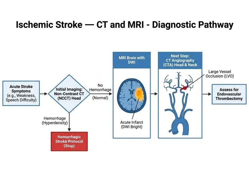 Ischemic Stroke — CT and MRI diagram