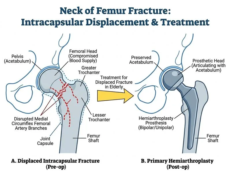 Neck of Femur Fracture diagram