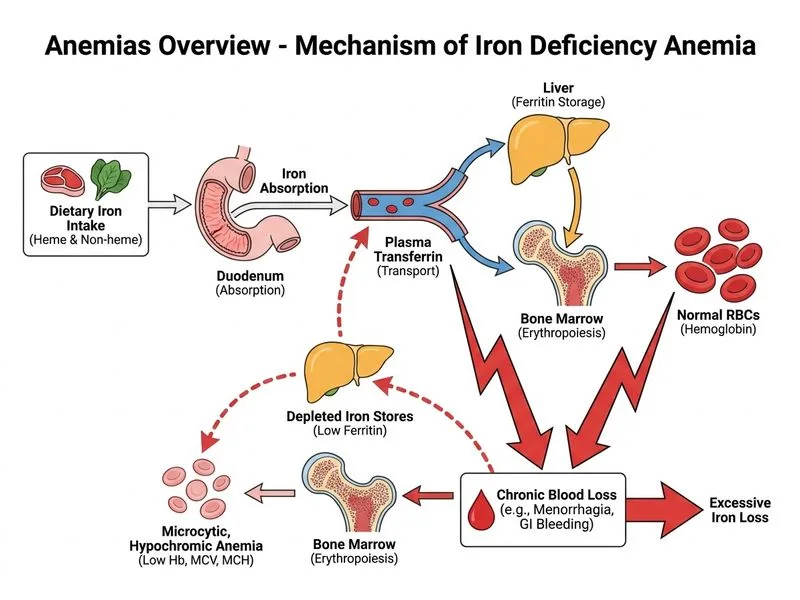 Anemias Overview diagram
