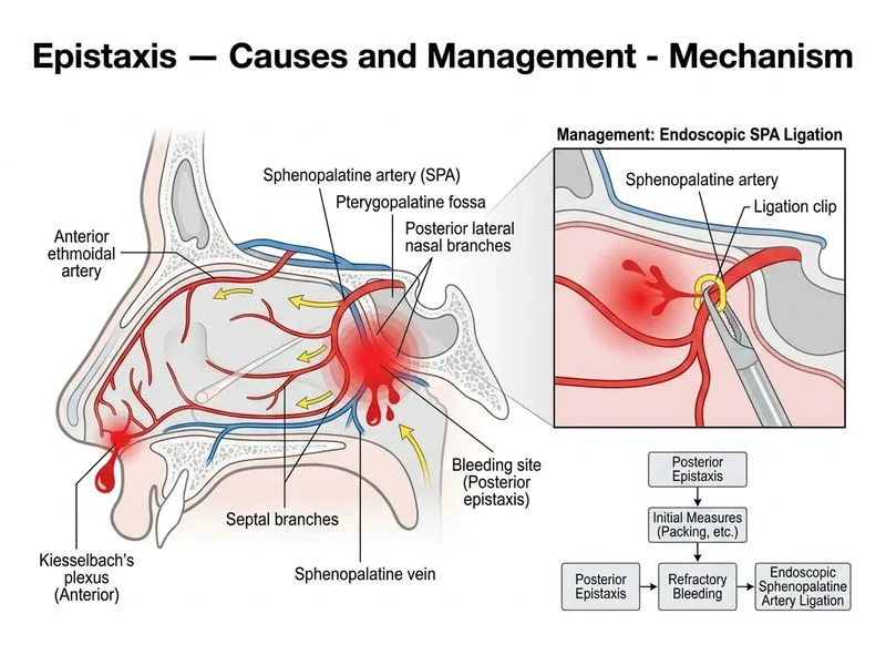 Epistaxis — Causes and Management diagram