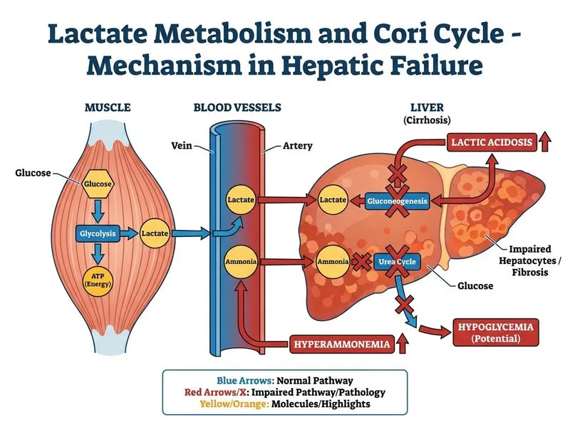 Lactate Metabolism and Cori Cycle diagram