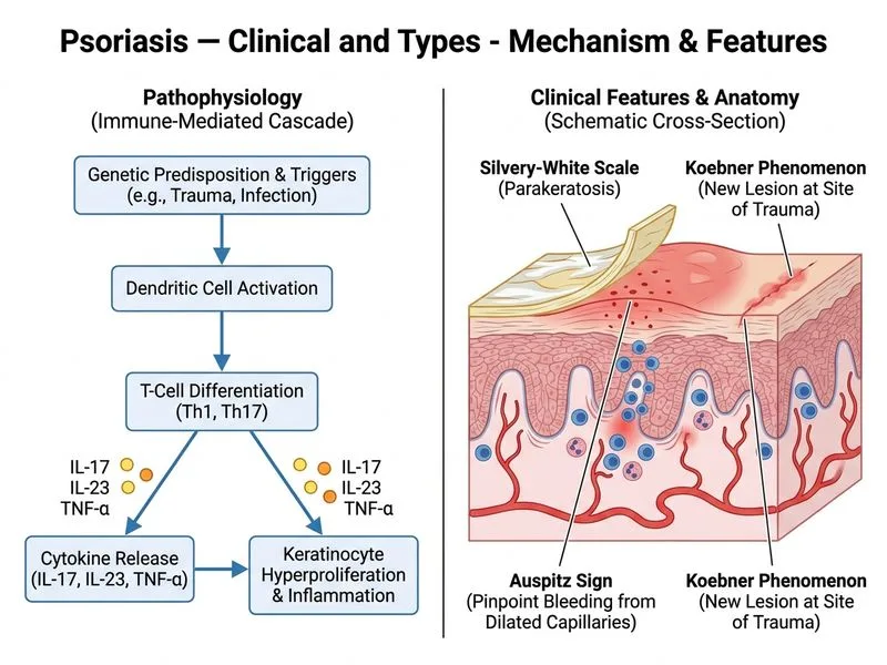Psoriasis — Clinical and Types diagram