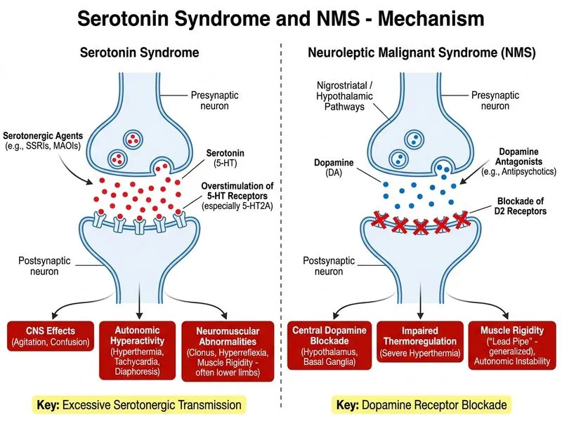 Serotonin Syndrome and NMS diagram