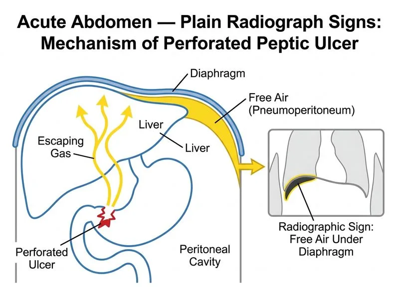 Acute Abdomen — Plain Radiograph Signs diagram