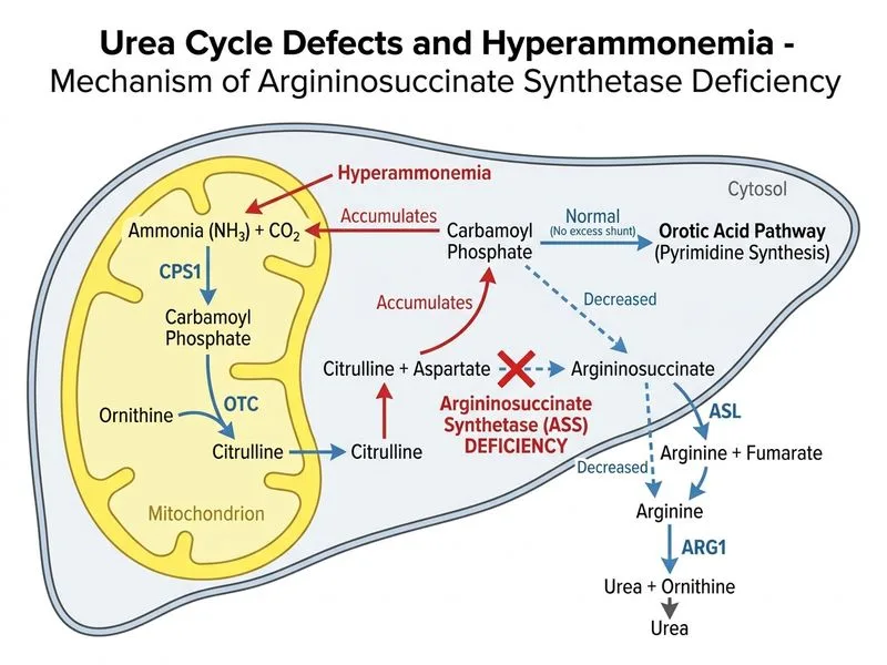 Urea Cycle Defects and Hyperammonemia diagram