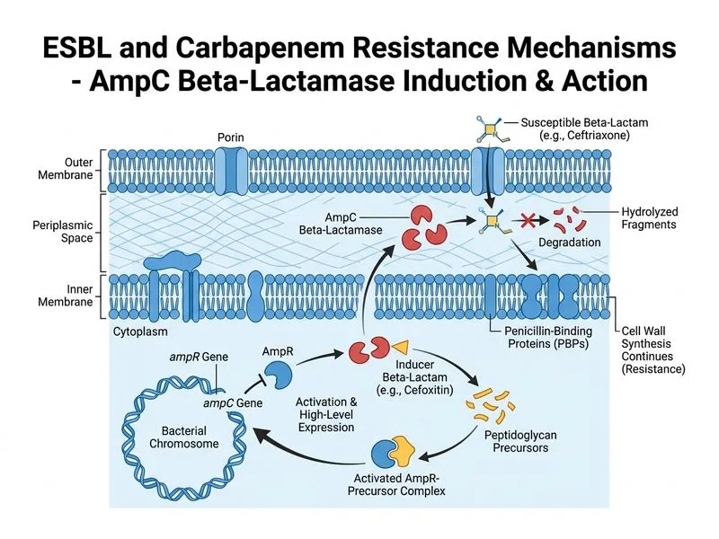 ESBL and Carbapenem Resistance Mechanisms diagram