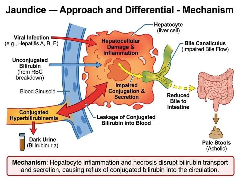 Jaundice — Approach and Differential diagram