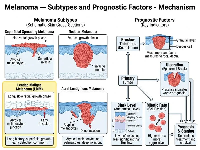 Melanoma — Subtypes and Prognostic Factors diagram