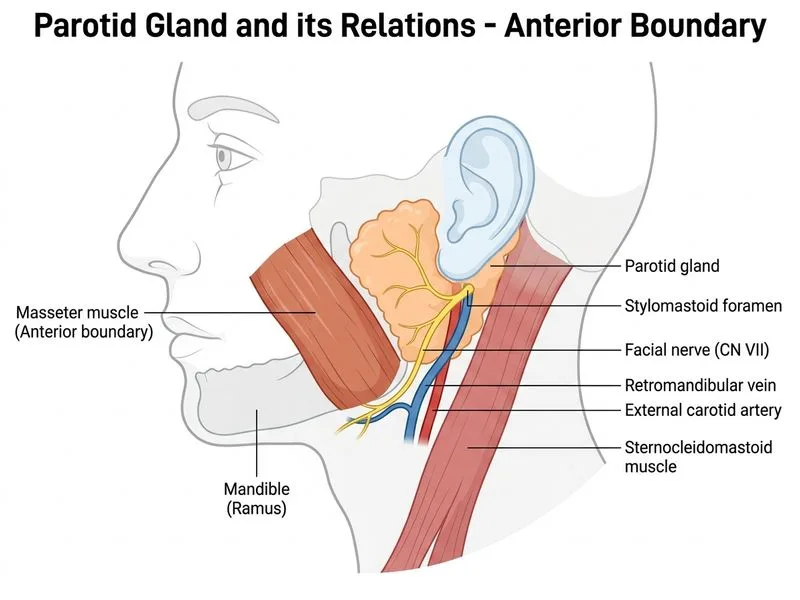 Parotid Gland and its Relations diagram