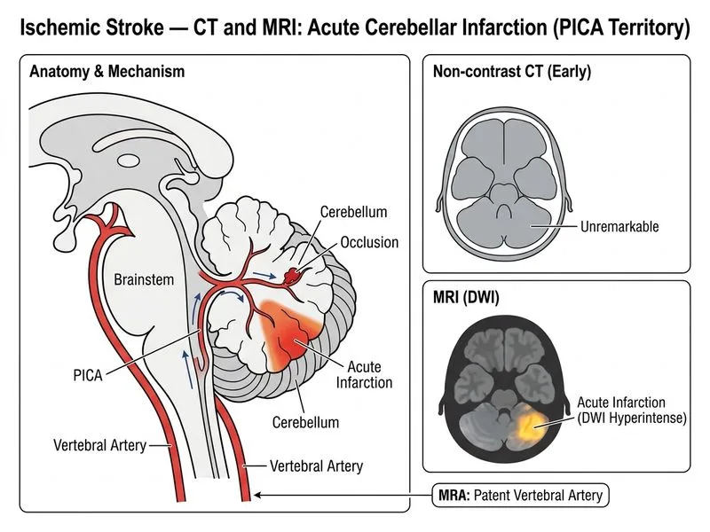 Ischemic Stroke — CT and MRI diagram