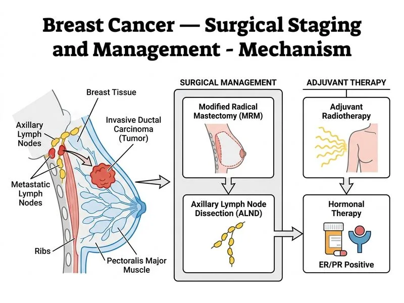 Breast Cancer — Surgical Staging and Management diagram