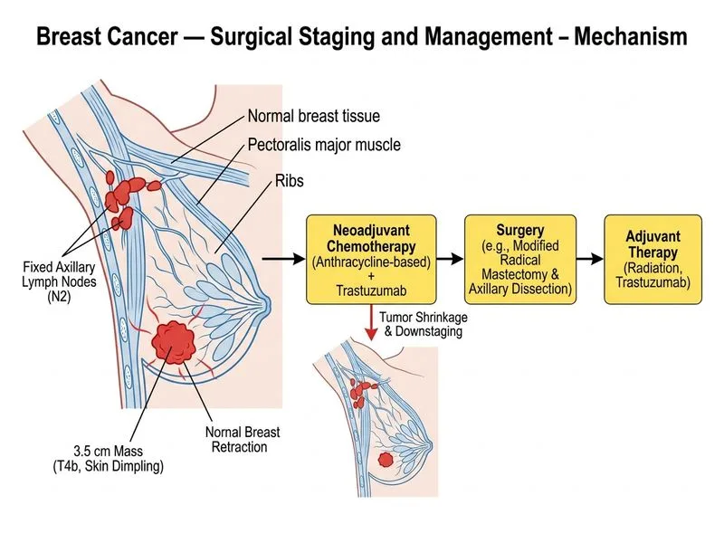 Breast Cancer — Surgical Staging and Management diagram