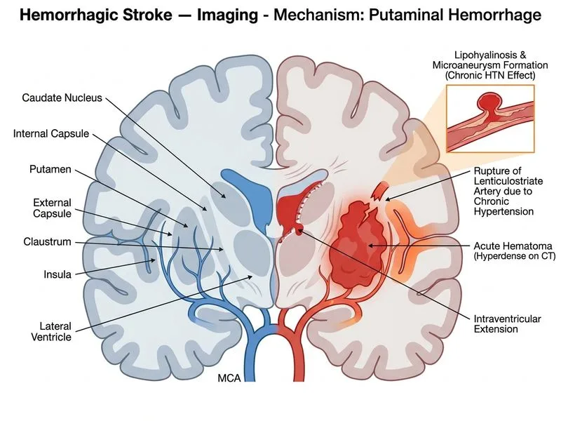 Hemorrhagic Stroke — Imaging diagram