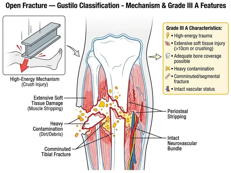 Open Fracture — Gustilo Classification diagram