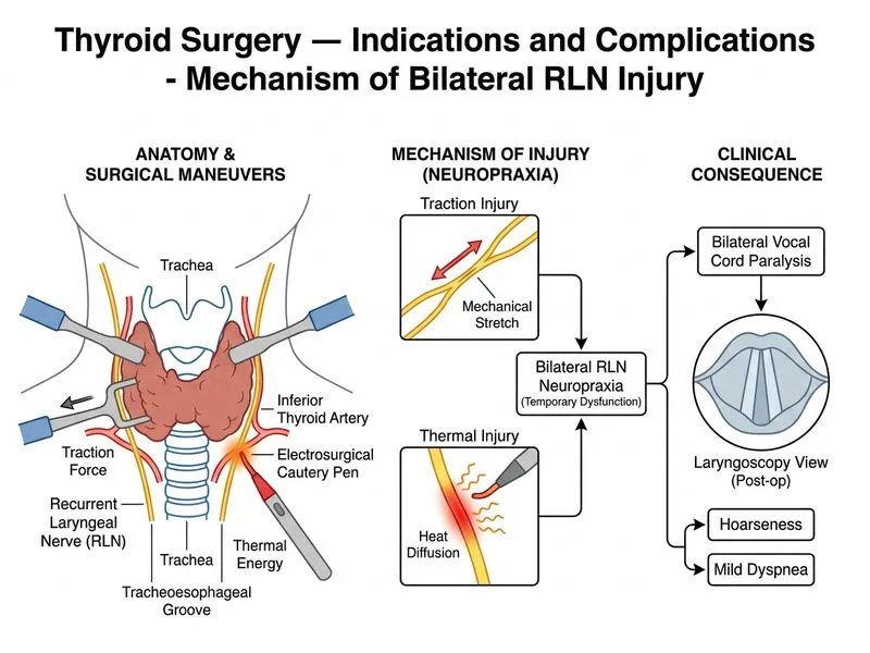 Thyroid Surgery — Indications and Complications diagram