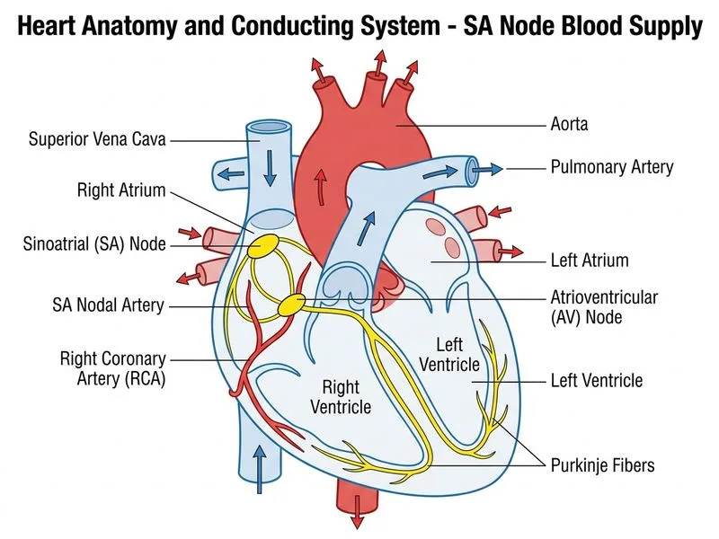 Heart Anatomy and Conducting System diagram