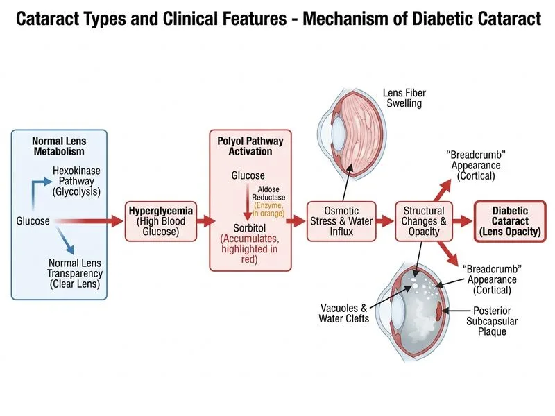 Cataract Types and Clinical Features diagram