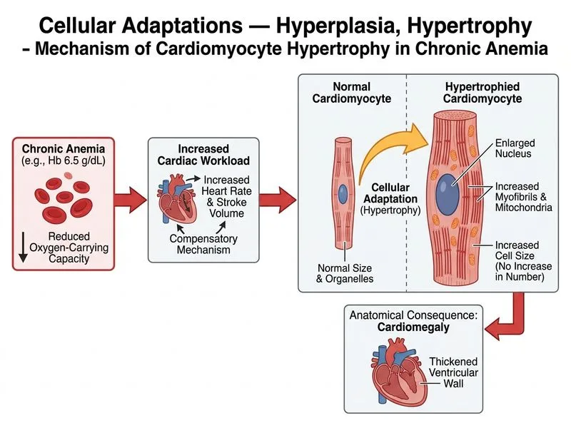 Cellular Adaptations — Hyperplasia, Hypertrophy diagram