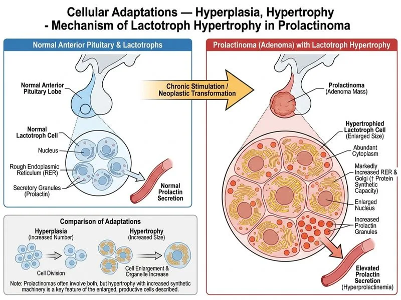 Cellular Adaptations — Hyperplasia, Hypertrophy diagram