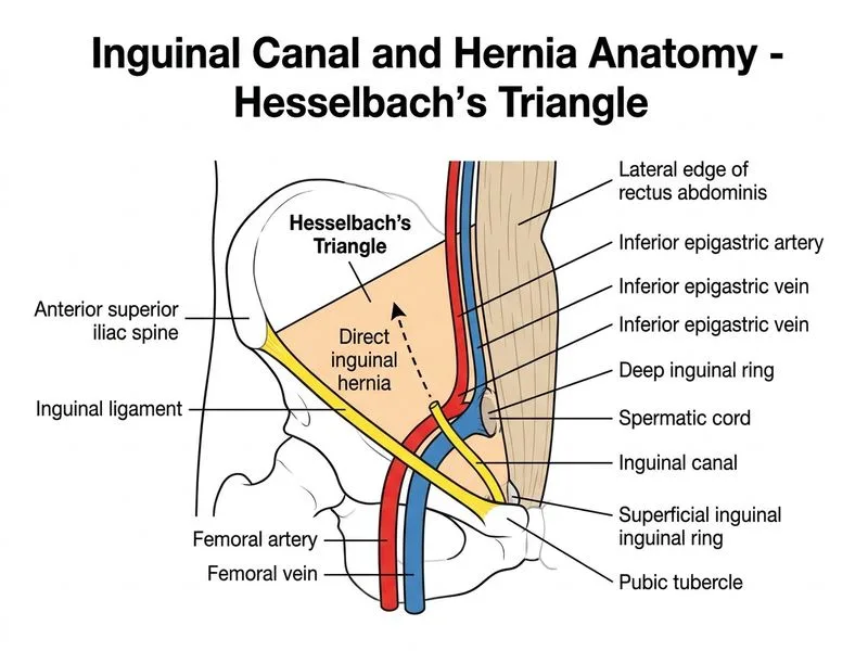 Inguinal Canal and Hernia Anatomy diagram