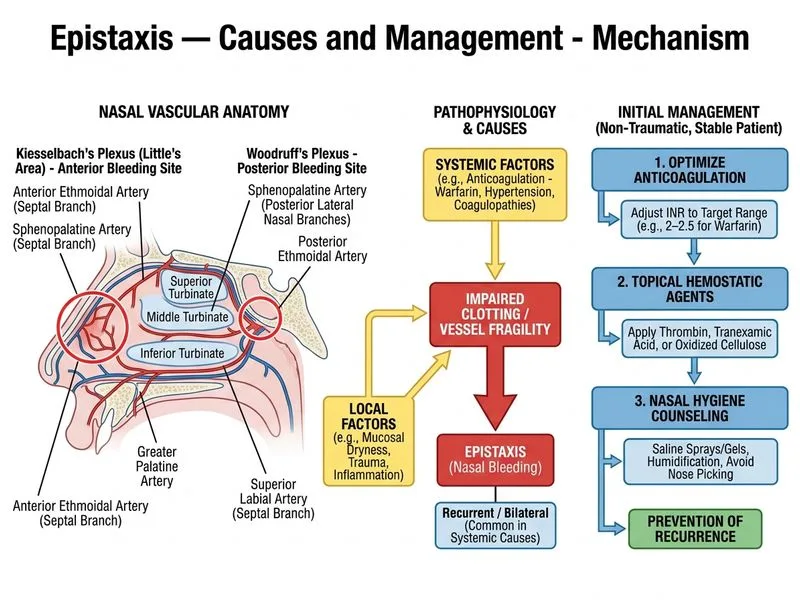 Epistaxis — Causes and Management diagram