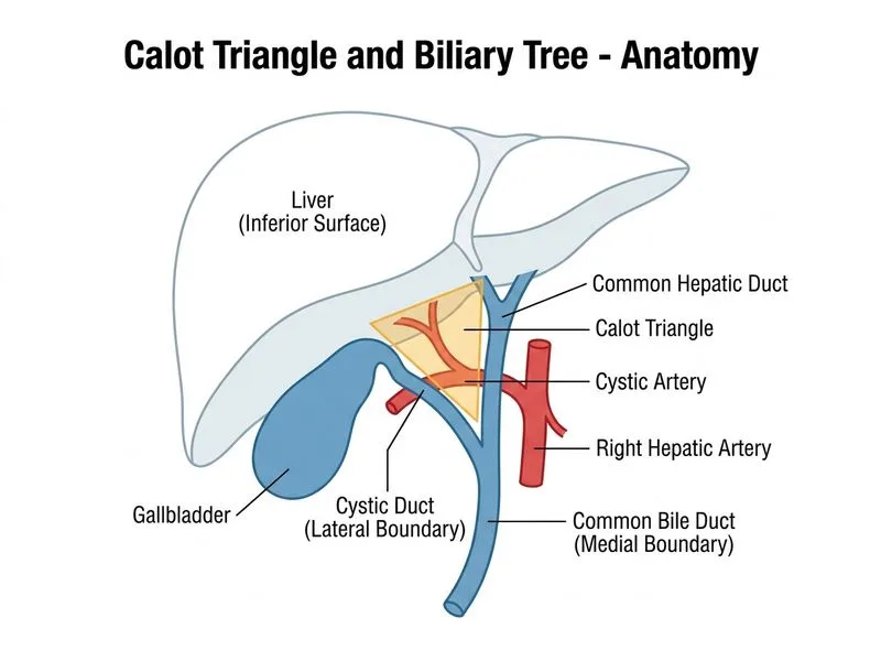 Calot Triangle and Biliary Tree diagram