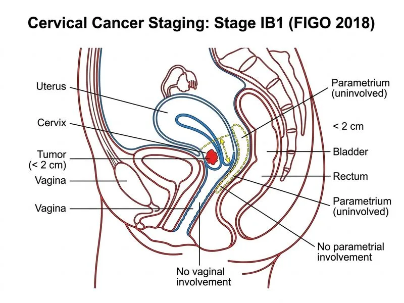 Cervical Cancer Staging and Management diagram