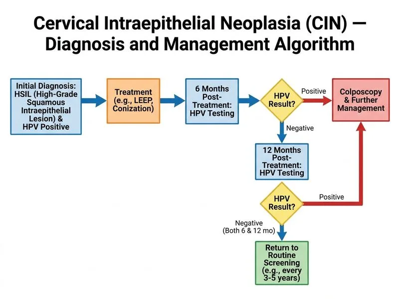 Cervical Intraepithelial Neoplasia (CIN) — Diagnosis and Management diagram