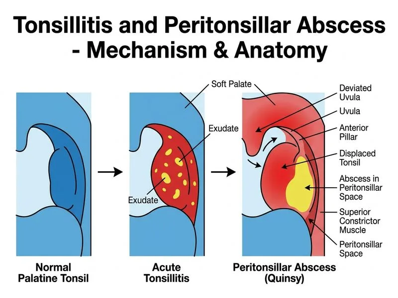 Tonsillitis and Peritonsillar Abscess diagram