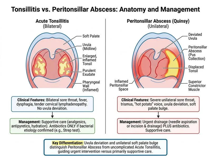 Tonsillitis and Peritonsillar Abscess diagram