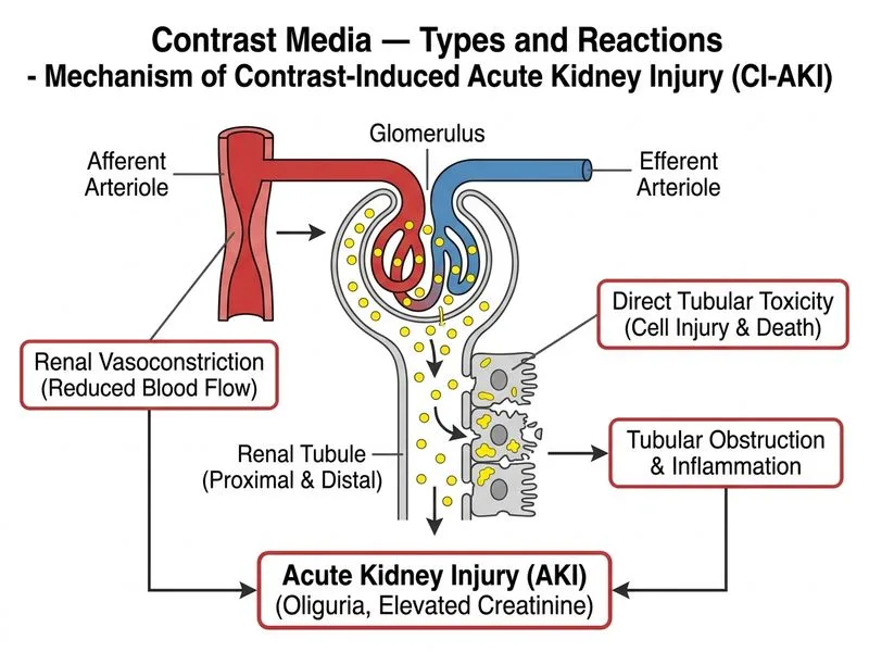Contrast Media — Types and Reactions diagram
