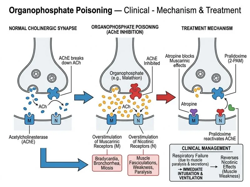 Organophosphate Poisoning — Clinical diagram