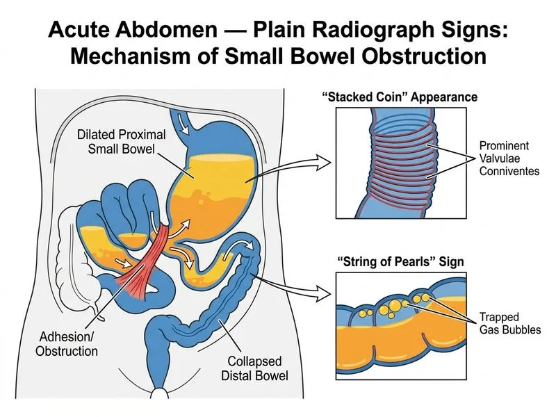 Acute Abdomen — Plain Radiograph Signs diagram
