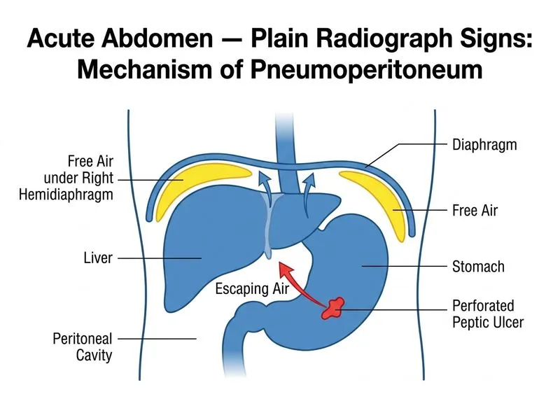 Acute Abdomen — Plain Radiograph Signs diagram