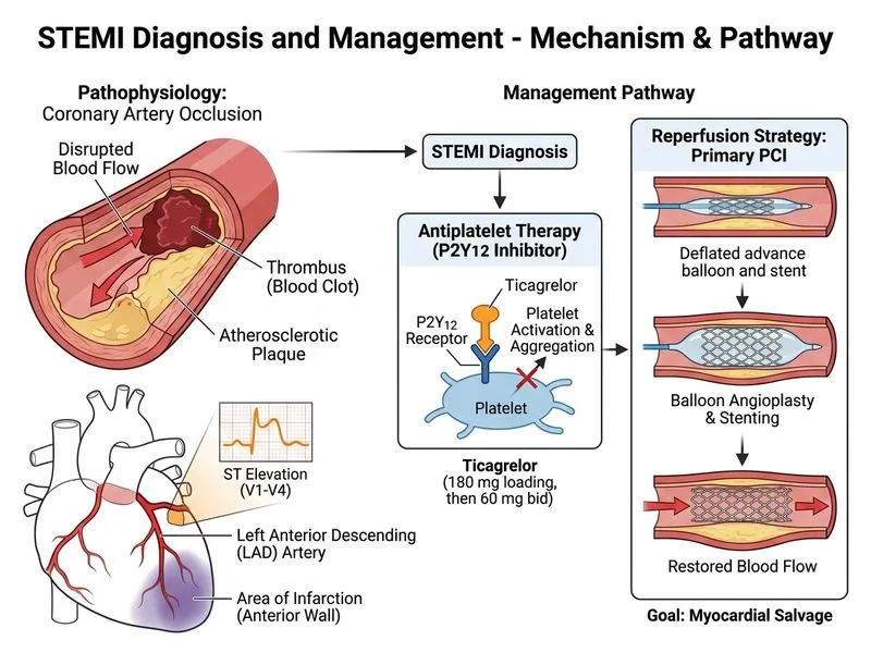 STEMI Diagnosis and Management diagram