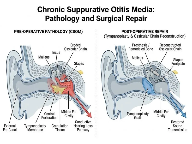 Chronic Suppurative Otitis Media diagram