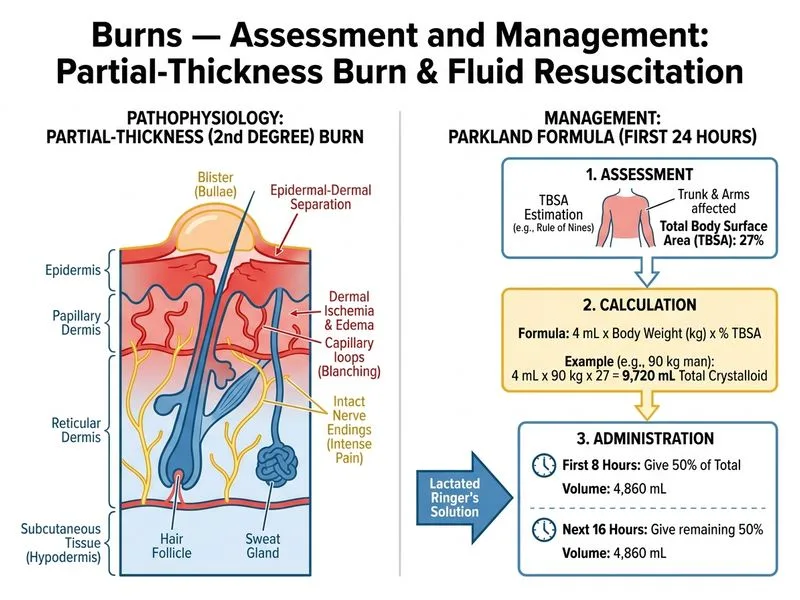Burns — Assessment and Management diagram