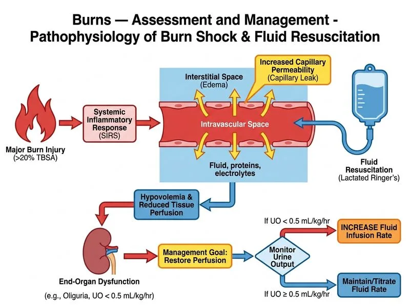 Burns — Assessment and Management diagram