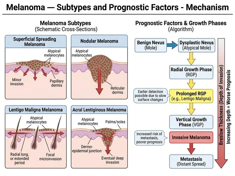 Melanoma — Subtypes and Prognostic Factors diagram