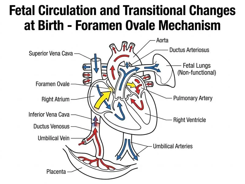 Fetal Circulation and Transitional Changes at Birth diagram