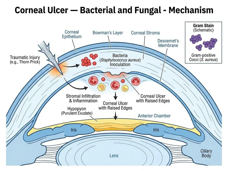 Corneal Ulcer — Bacterial and Fungal diagram